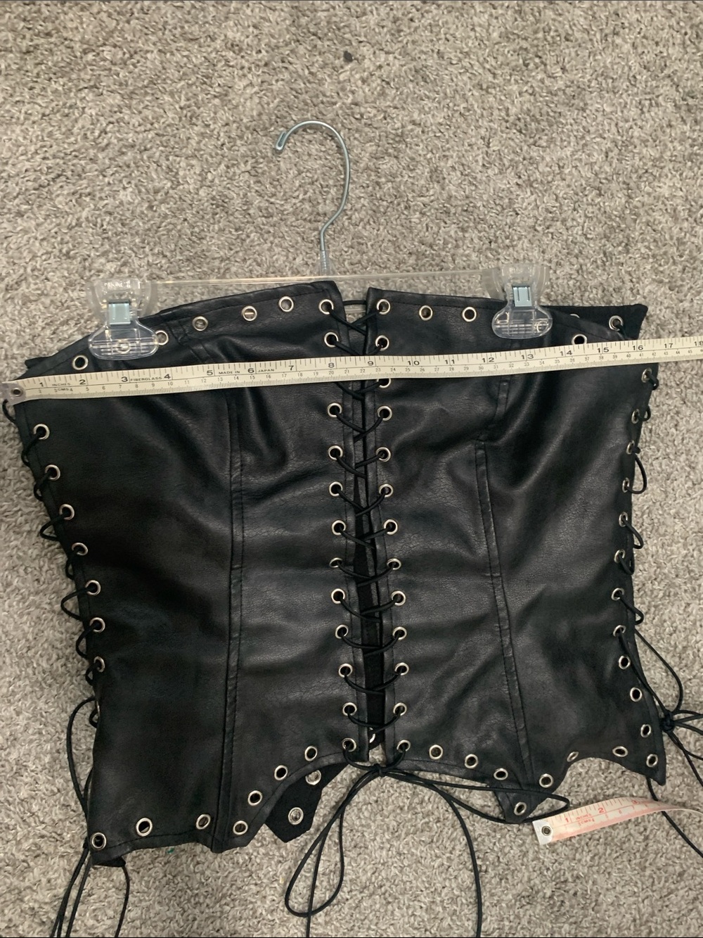 Musera Black Lace-Up Faux Leather Corset Top - Picture 6 of 8